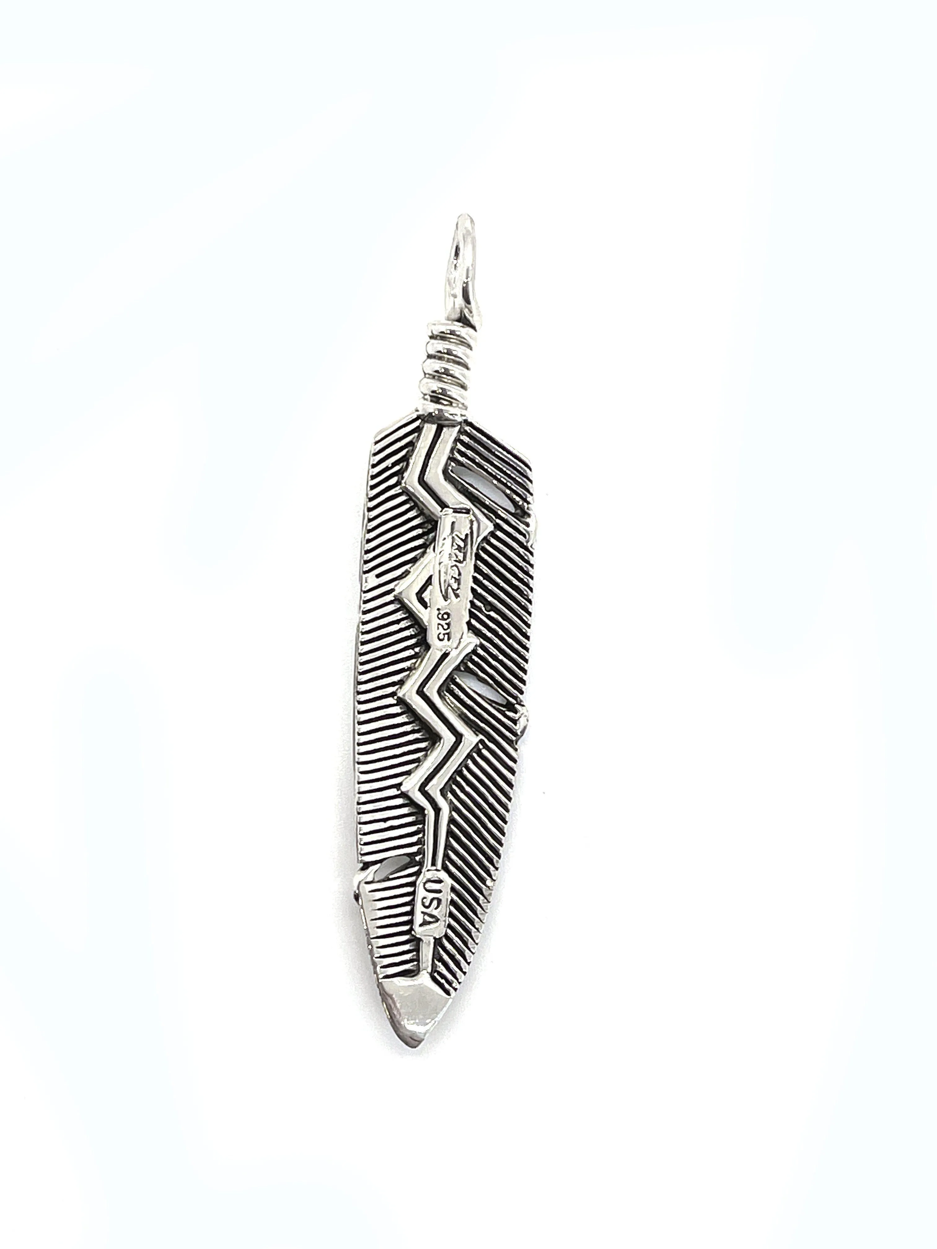 Feather Pendant w/Turquoise