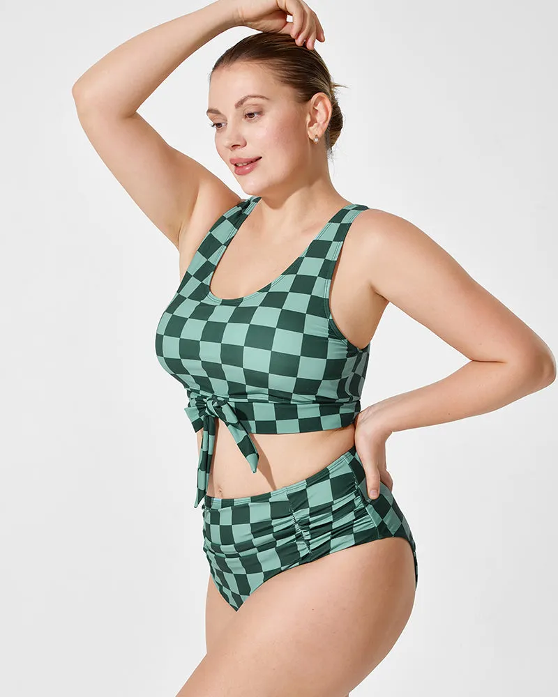 Felicia | Checkered Knot Bikini Set