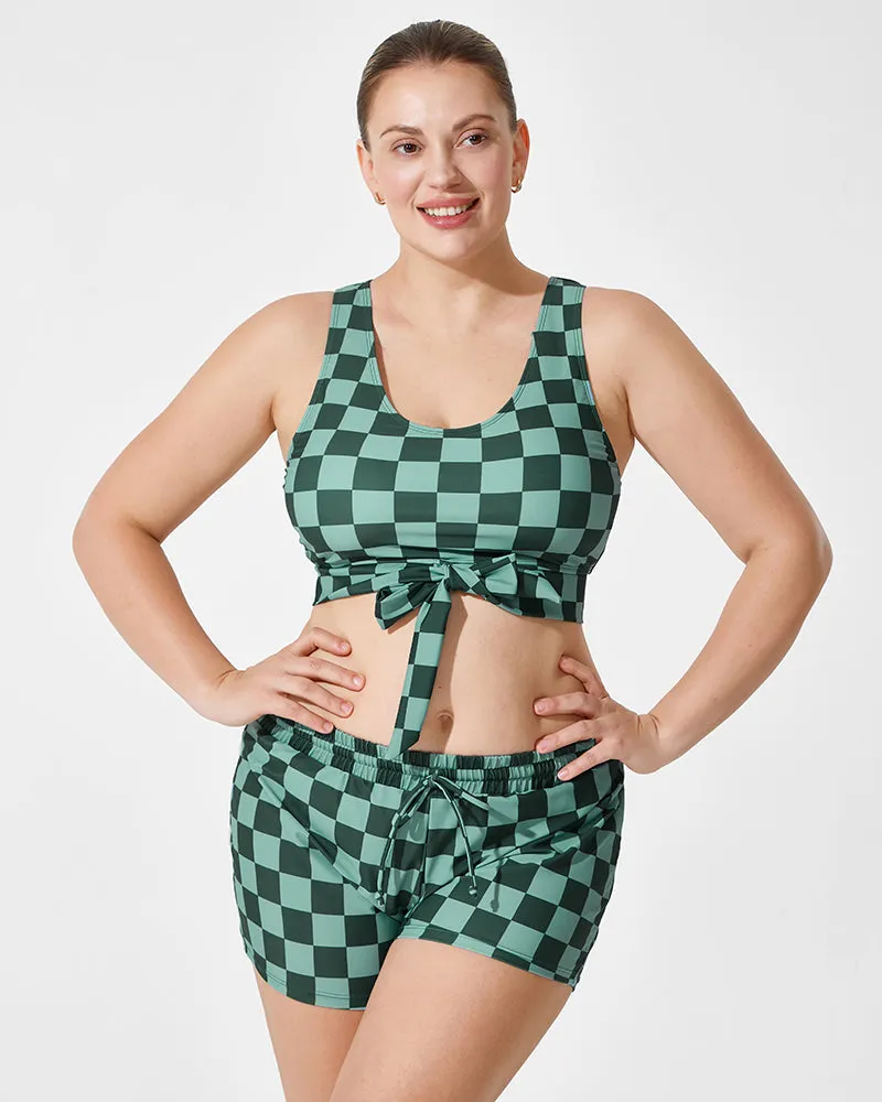 Felicia | Checkered Knot Bikini Set