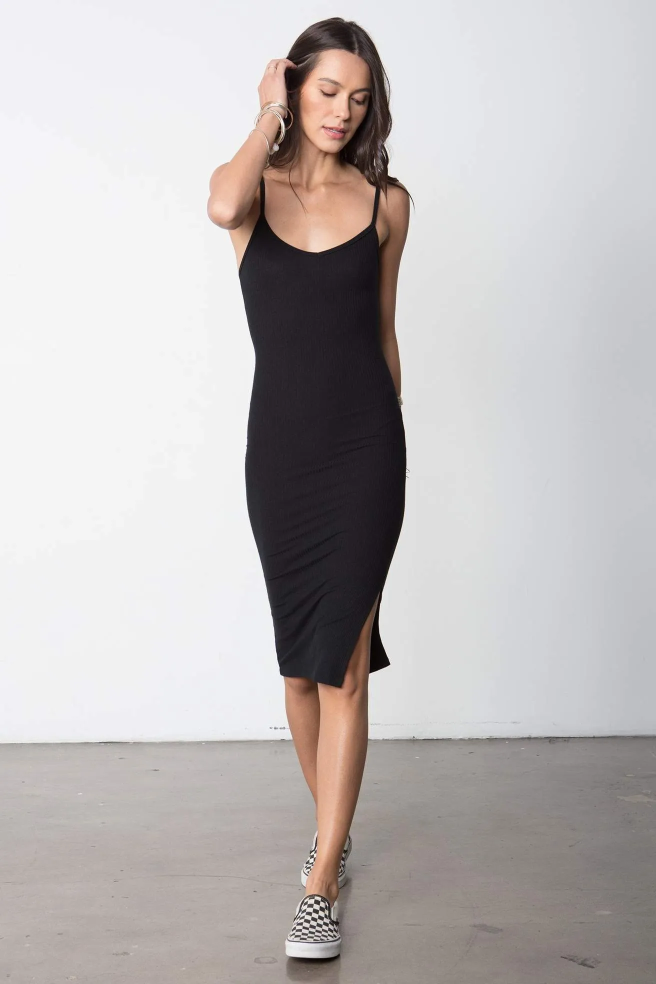 FINAL SALE: Stillwater, So Simple Rib Tank Dress, Black
