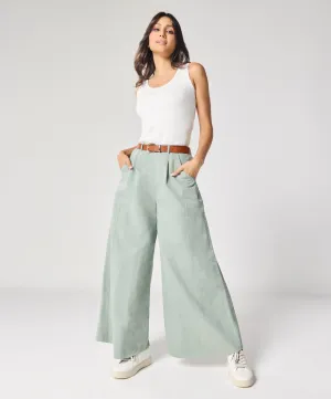 Flare Light Blue Twill Pant