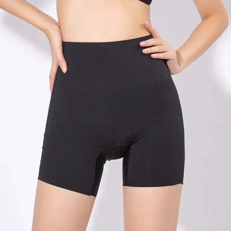 Flarixa Women's Seamless High Waist Boxer Shorts - Ice Silk Underwear for Skirts