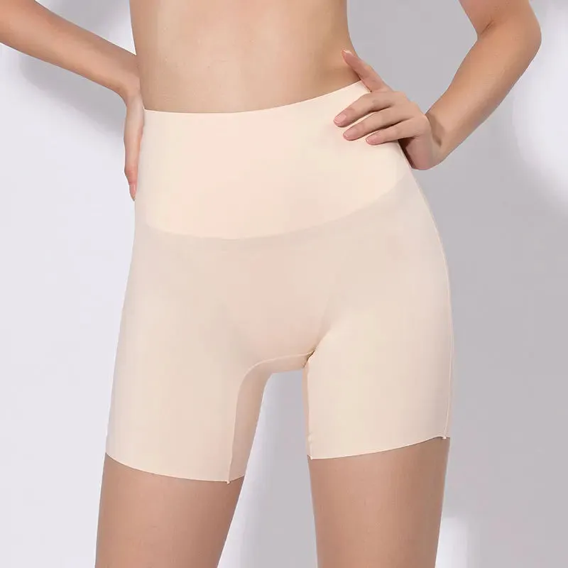 Flarixa Women's Seamless High Waist Boxer Shorts - Ice Silk Underwear for Skirts