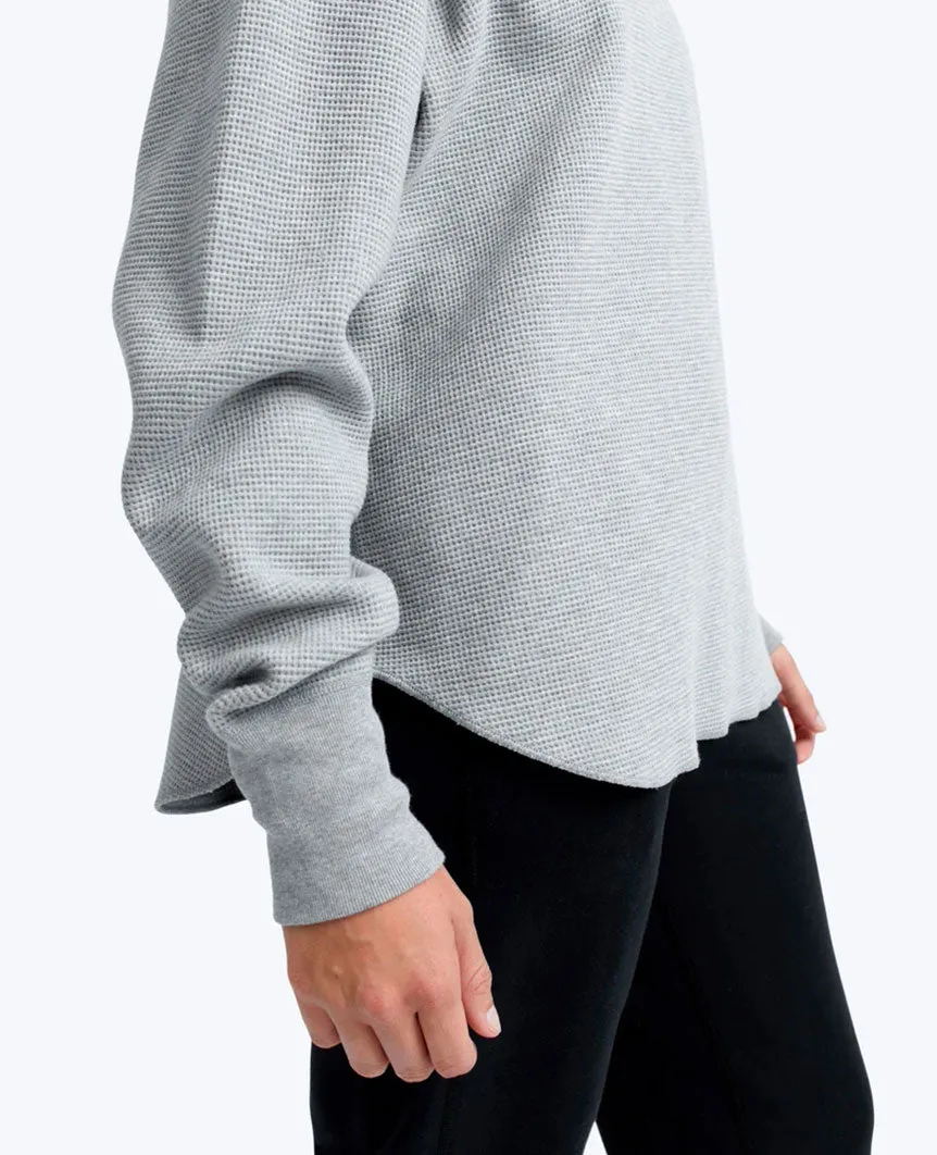 Flatback Thermal Relaxed  Crewneck Heather Grey Womens