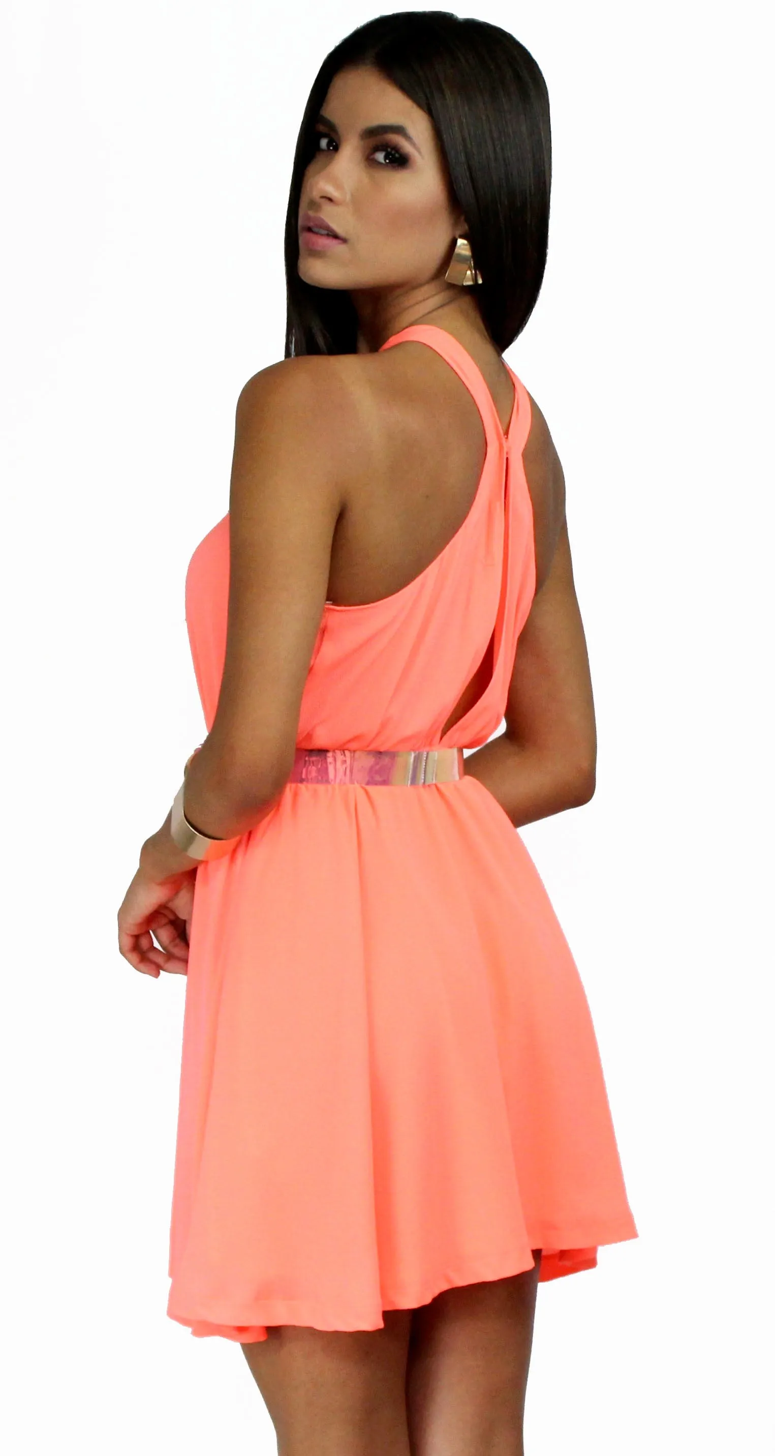 Flawless & Grommet Coral Swing Dress