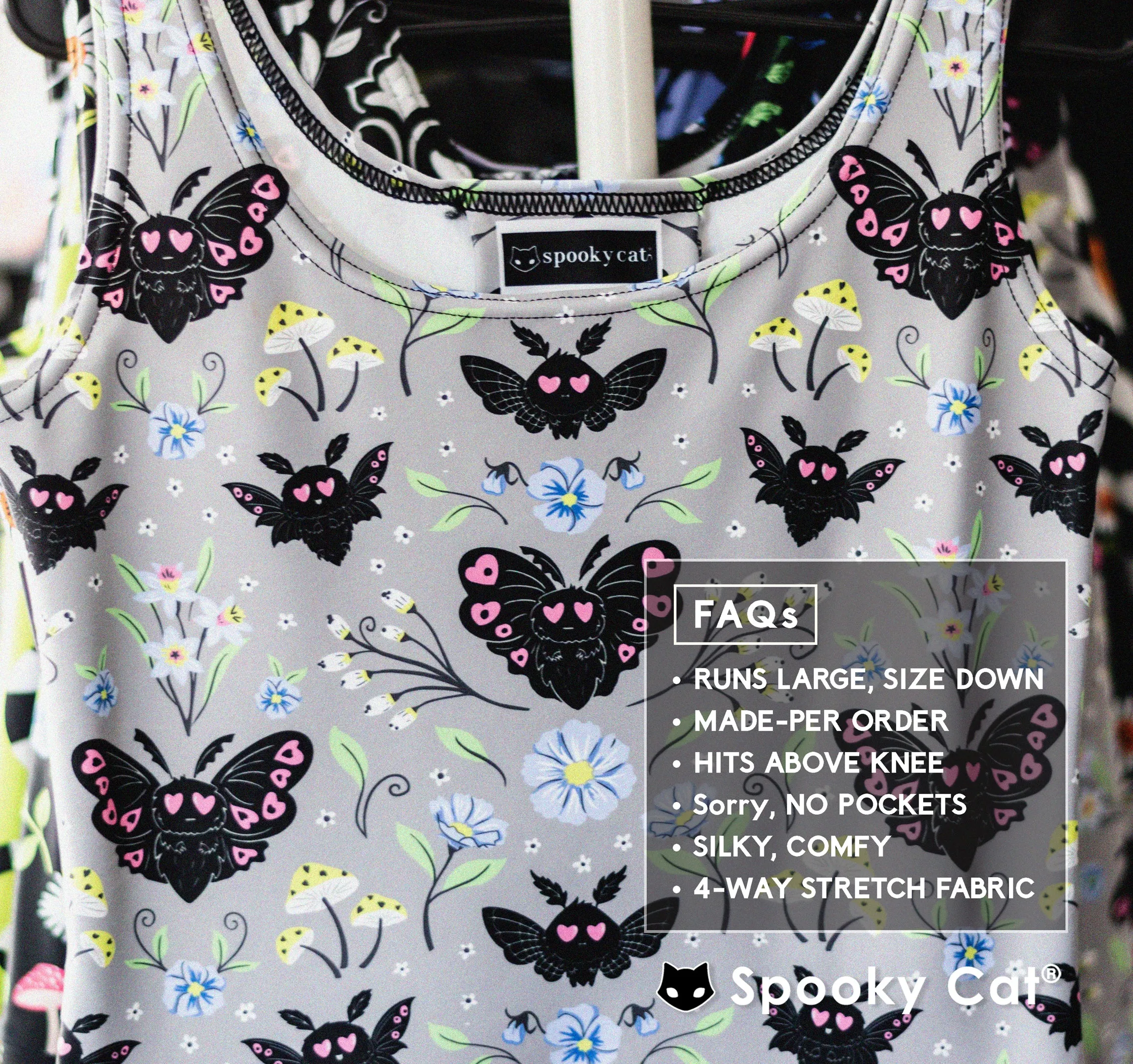 Floral Mothman Cryptid Skater Dress
