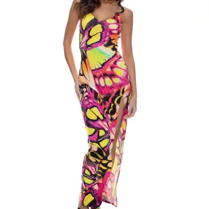 FLUTTER - Fitted Side Slit Maxi Dress