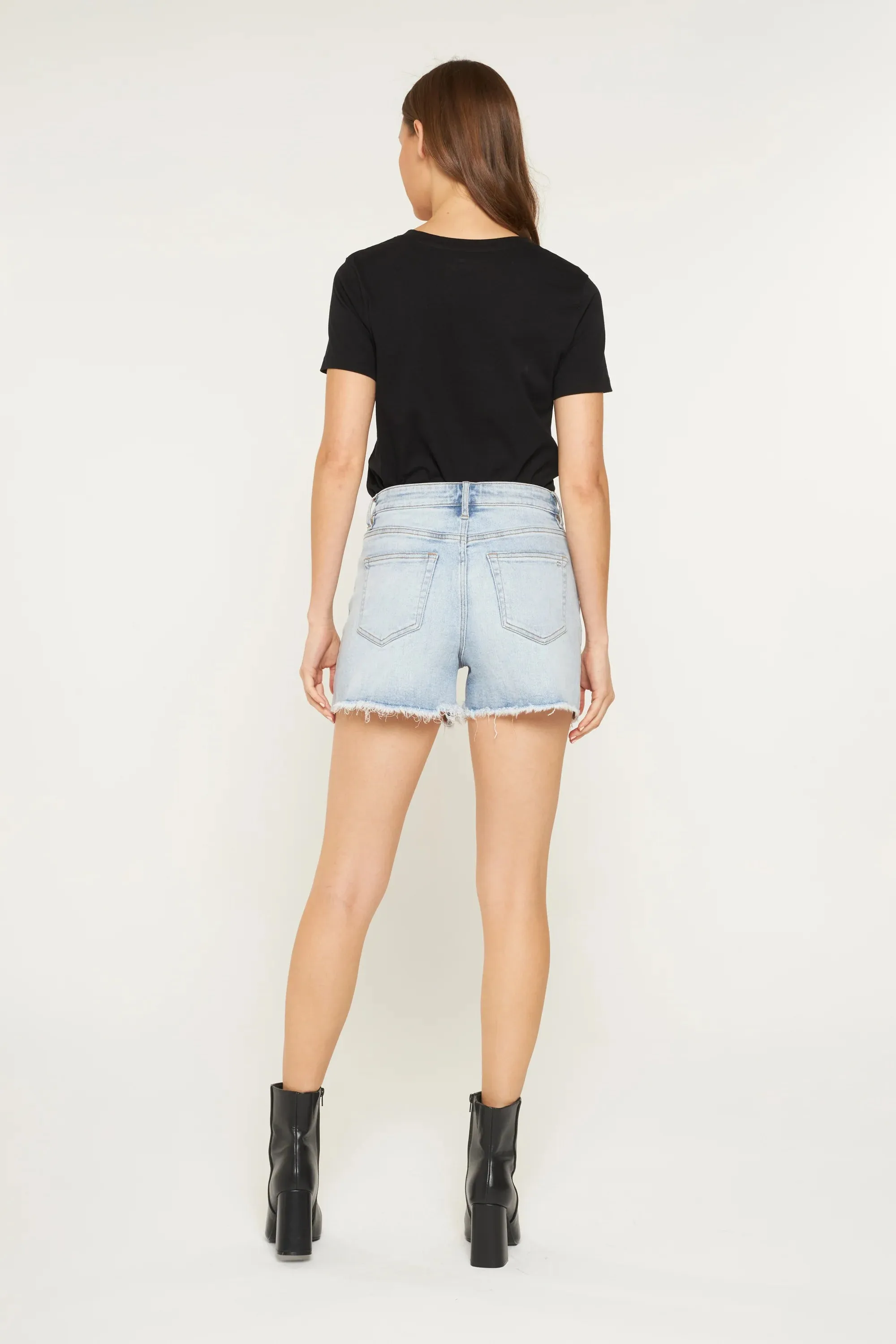 Frayed Hem Denim Shorts