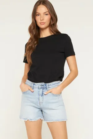 Frayed Hem Denim Shorts