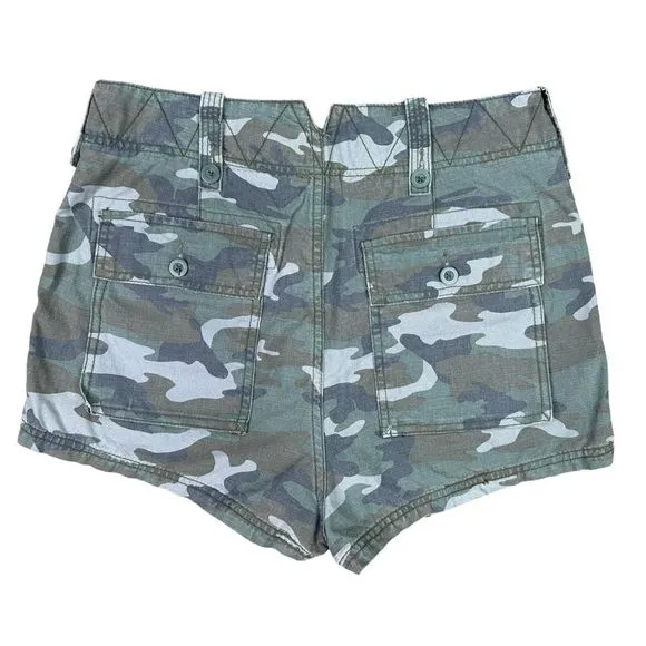 Free People High Rise Camo Shorts