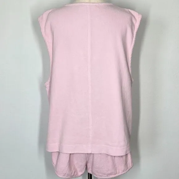 FREE PEOPLE so fresh waistcoat co-ord shorts set Sz M  NEW