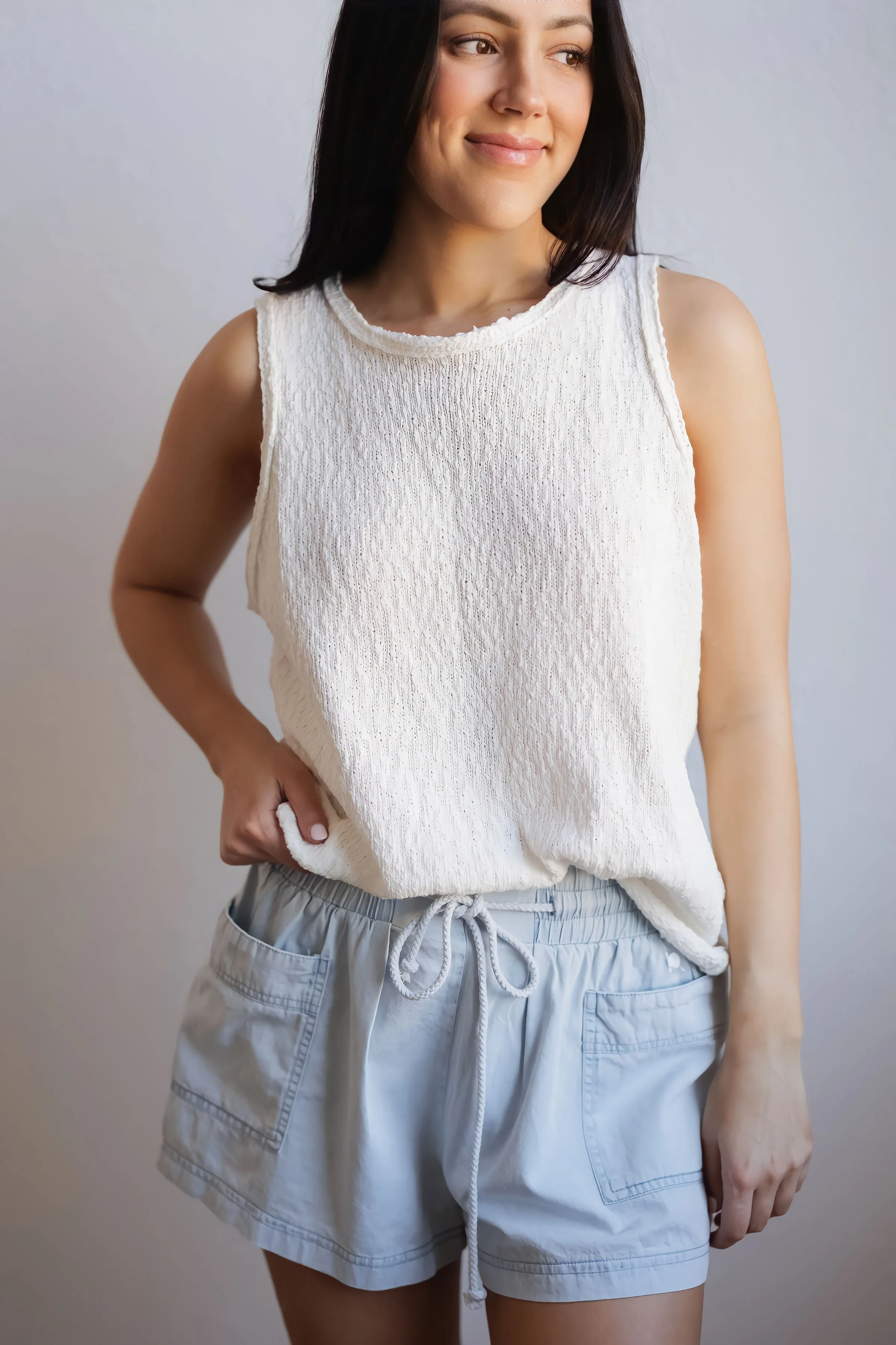 Fresh Feels Shorts-Chambray
