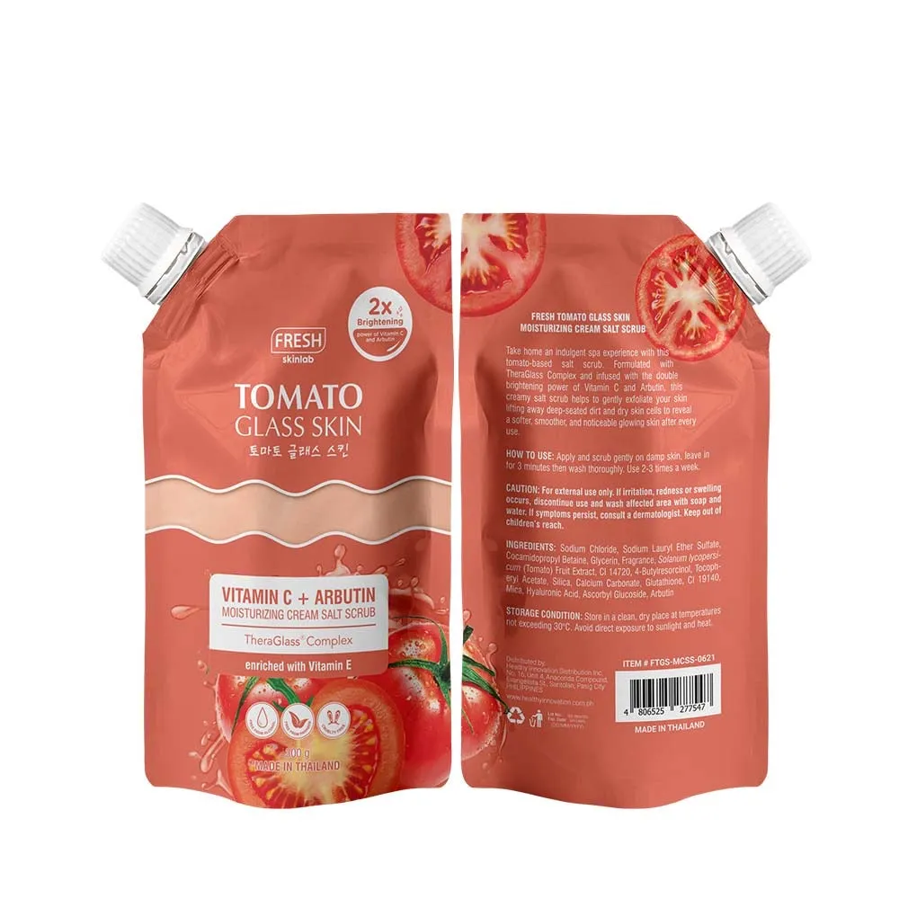 Fresh Skinlab Tomato Glass Skin Vitamin C   Arbutin Moisturizing Cream Salt Scrub 300g