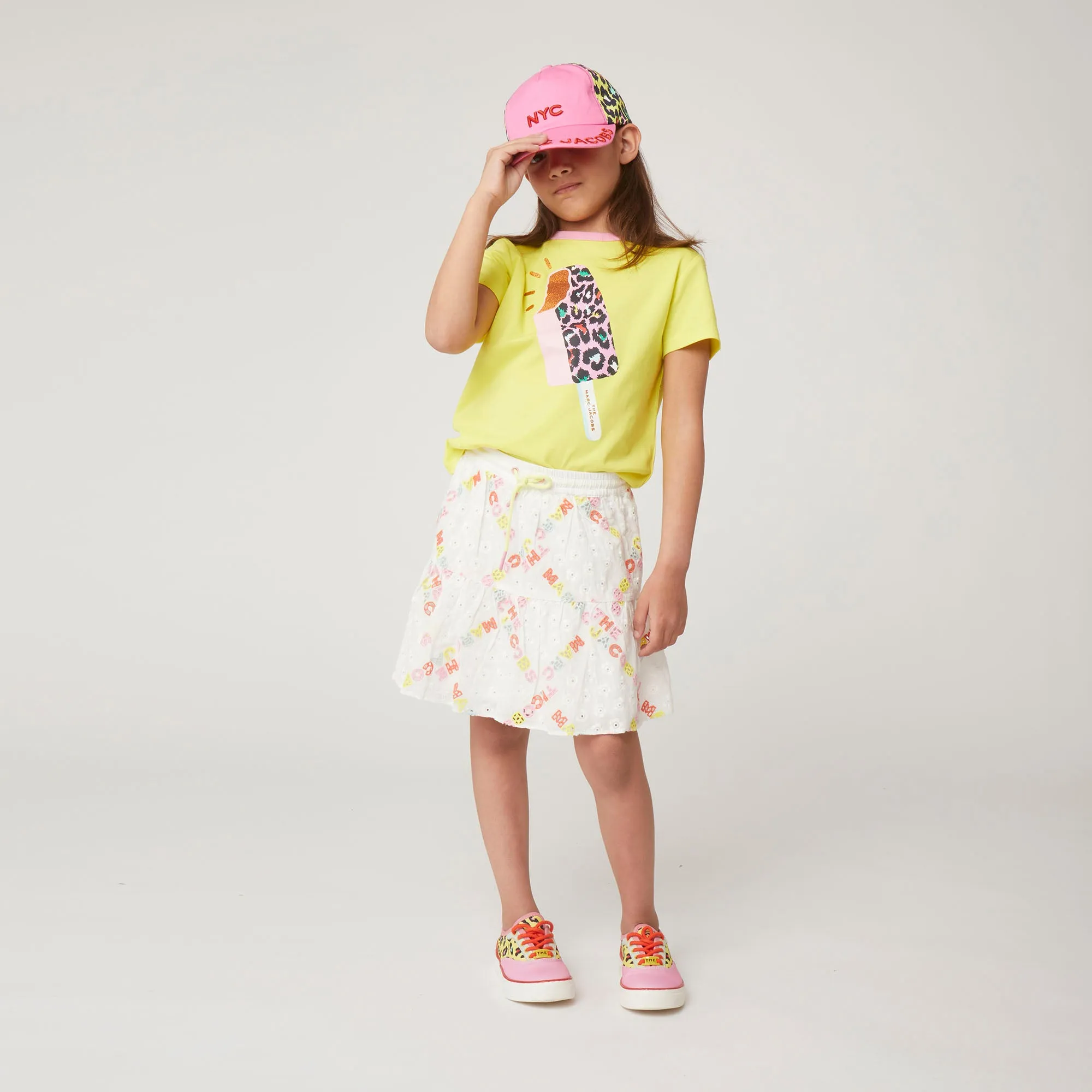 Frilled Skirt With Embroidery - White