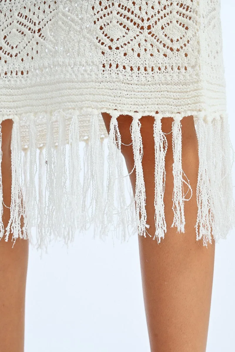 FRINGED CROCHET DRESS