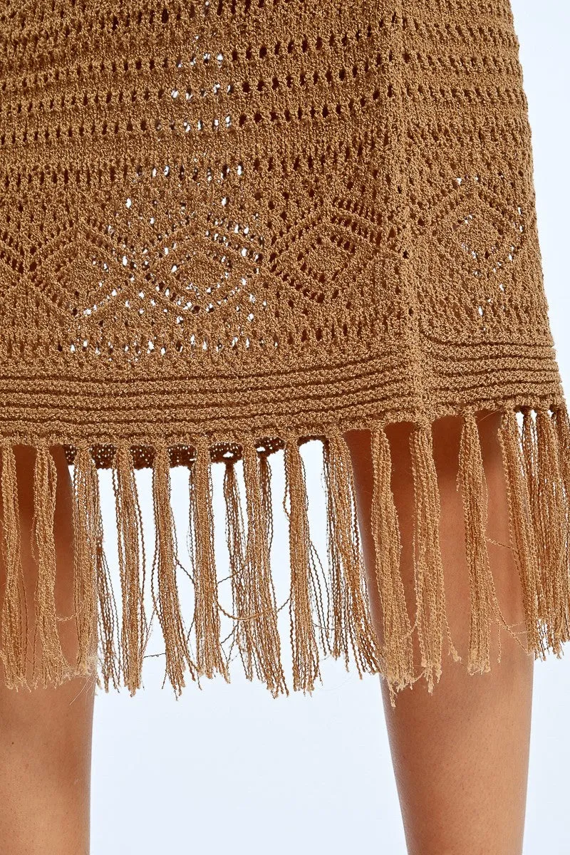 FRINGED CROCHET DRESS