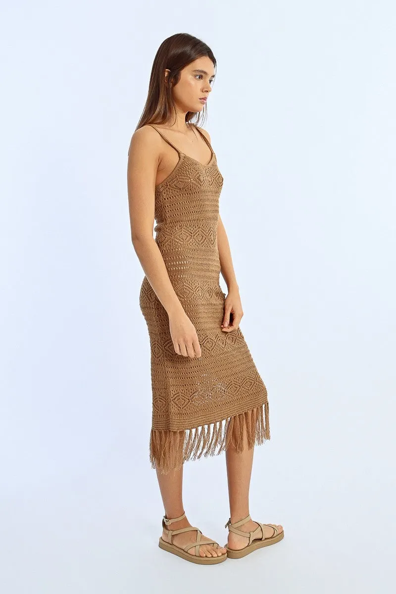 FRINGED CROCHET DRESS
