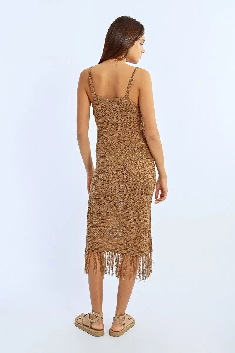 FRINGED CROCHET DRESS