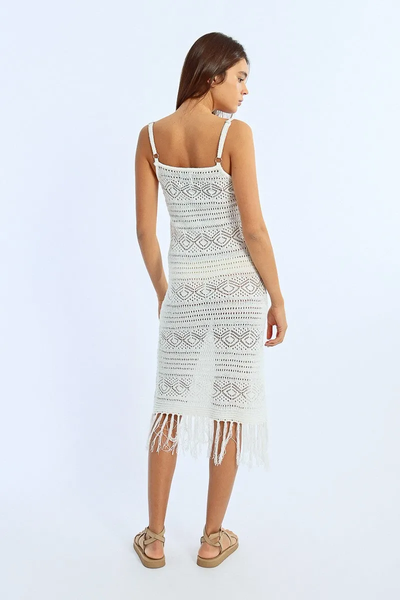 FRINGED CROCHET DRESS