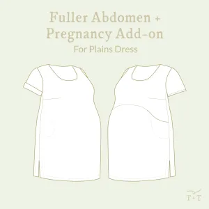 Fuller Abdomen   Pregnancy Add-on Sewing Pattern - Women's/Curved Fit ~ for Plains Dress