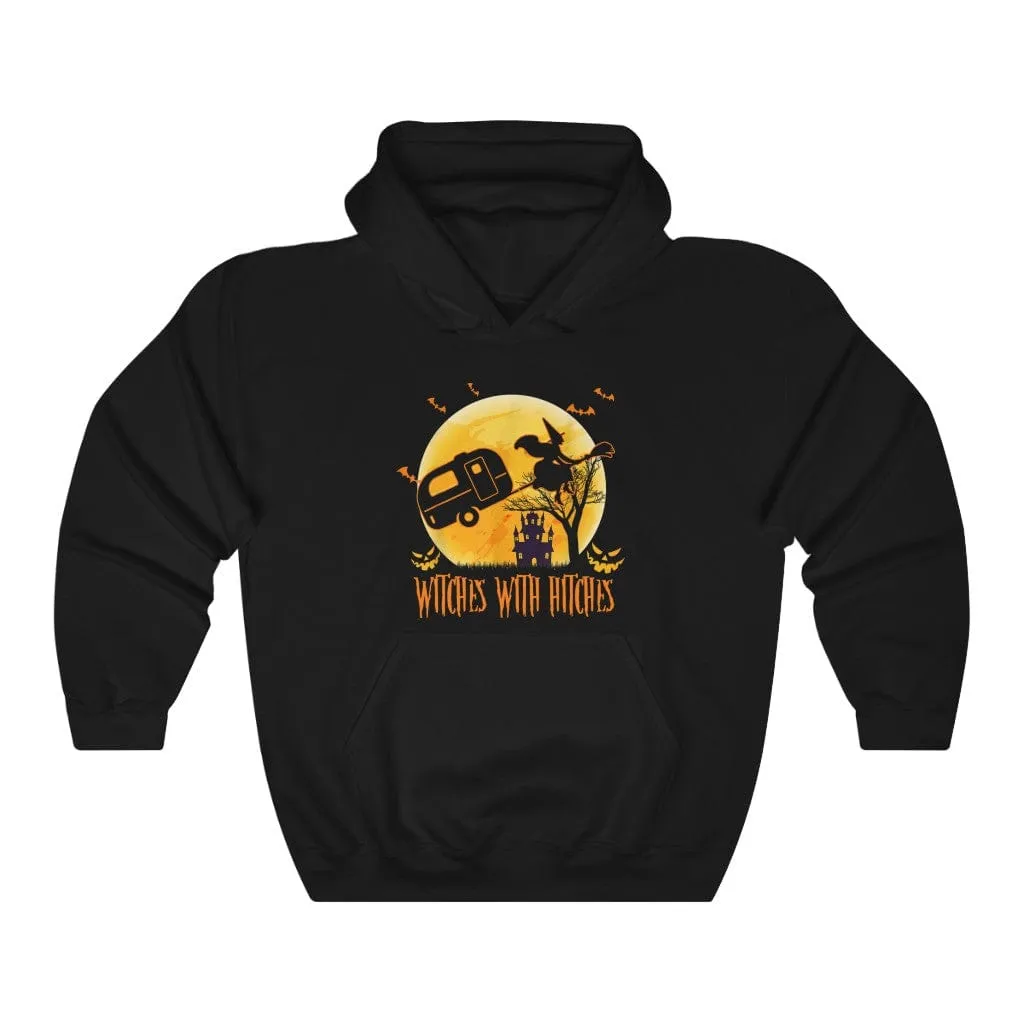 Funny "Witches With Hitches" Camping Halloween Shirts and Hoodies