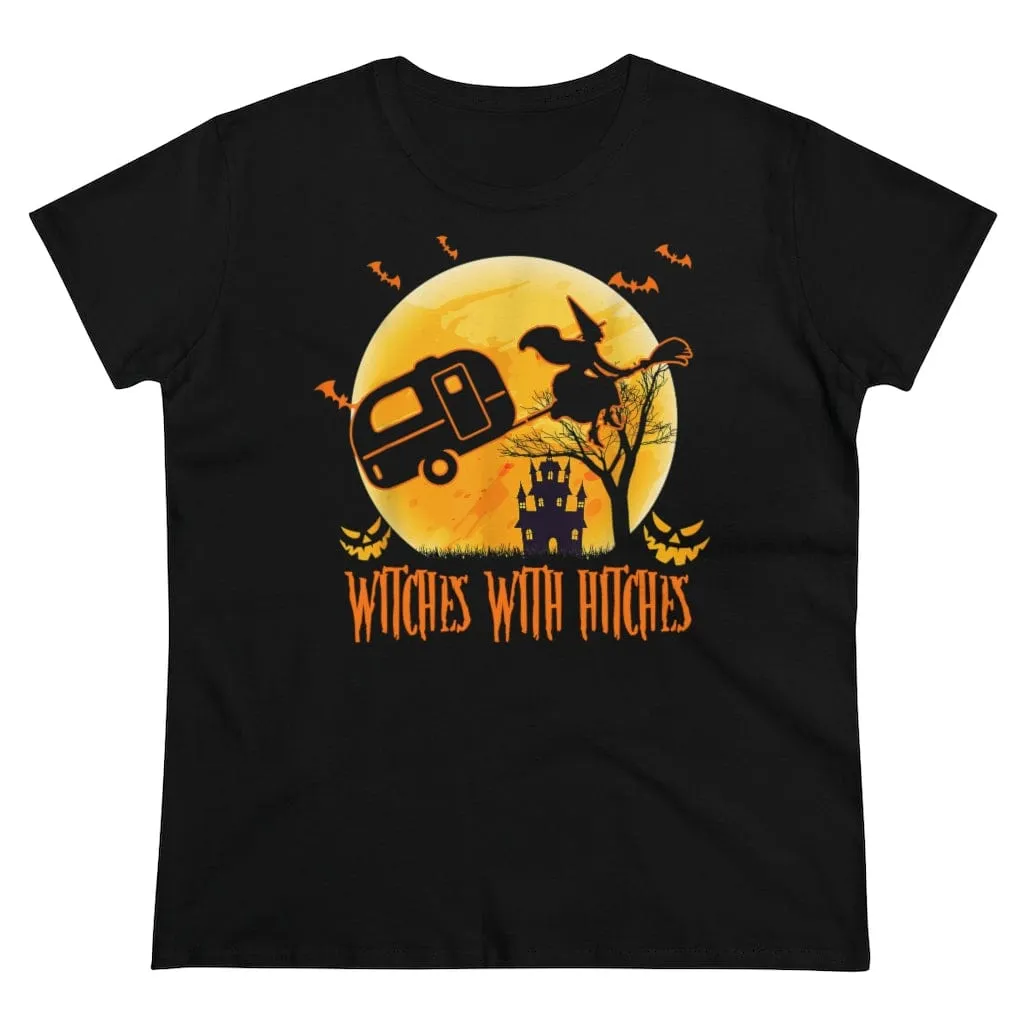 Funny "Witches With Hitches" Camping Halloween Shirts and Hoodies