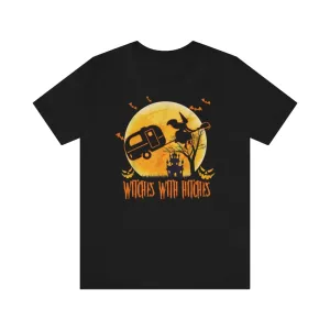 Funny "Witches With Hitches" Camping Halloween Shirts and Hoodies