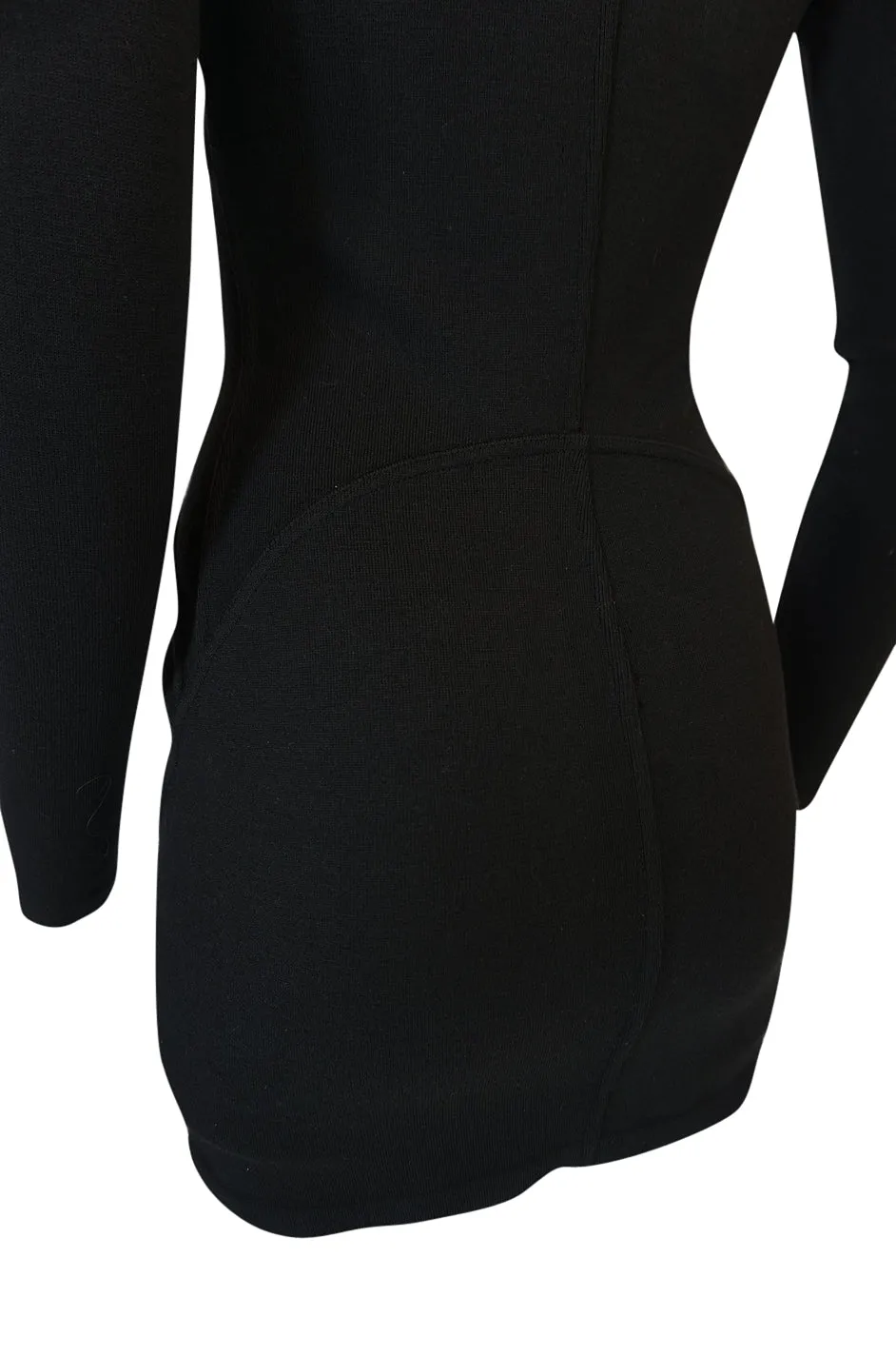F/W 1990 Azzedine Alaia Fitted Knit Dress w Wide Neck Detail