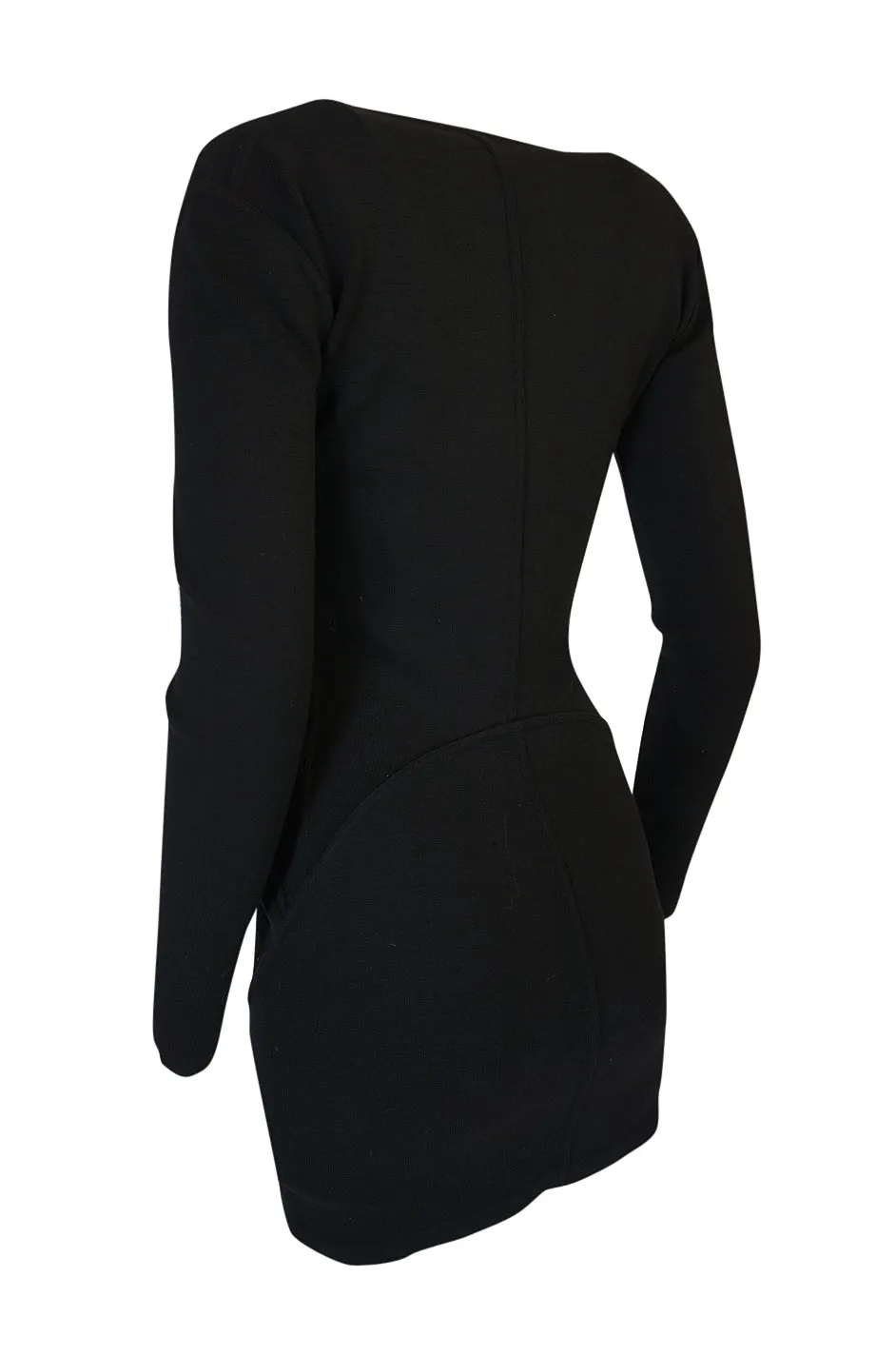 F/W 1990 Azzedine Alaia Fitted Knit Dress w Wide Neck Detail