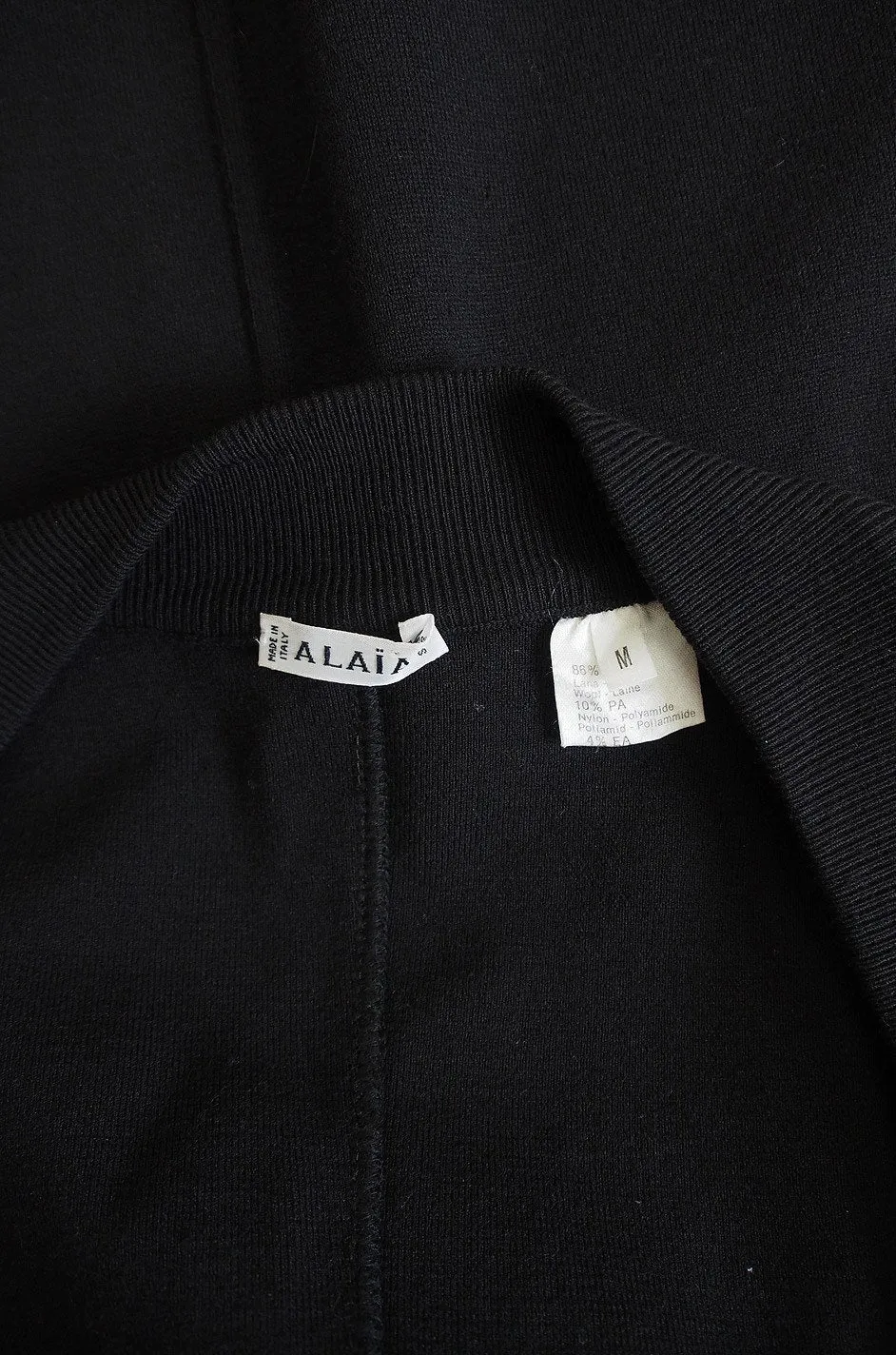 F/W 1990 Azzedine Alaia Fitted Knit Dress w Wide Neck Detail