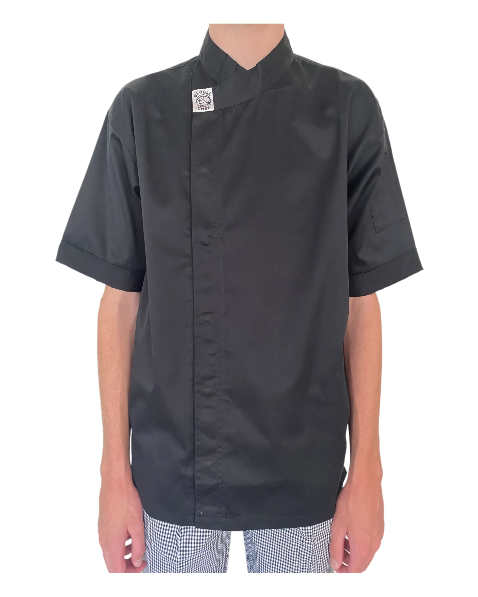 GC-Modern Black Short Sleeve Chef Jacket