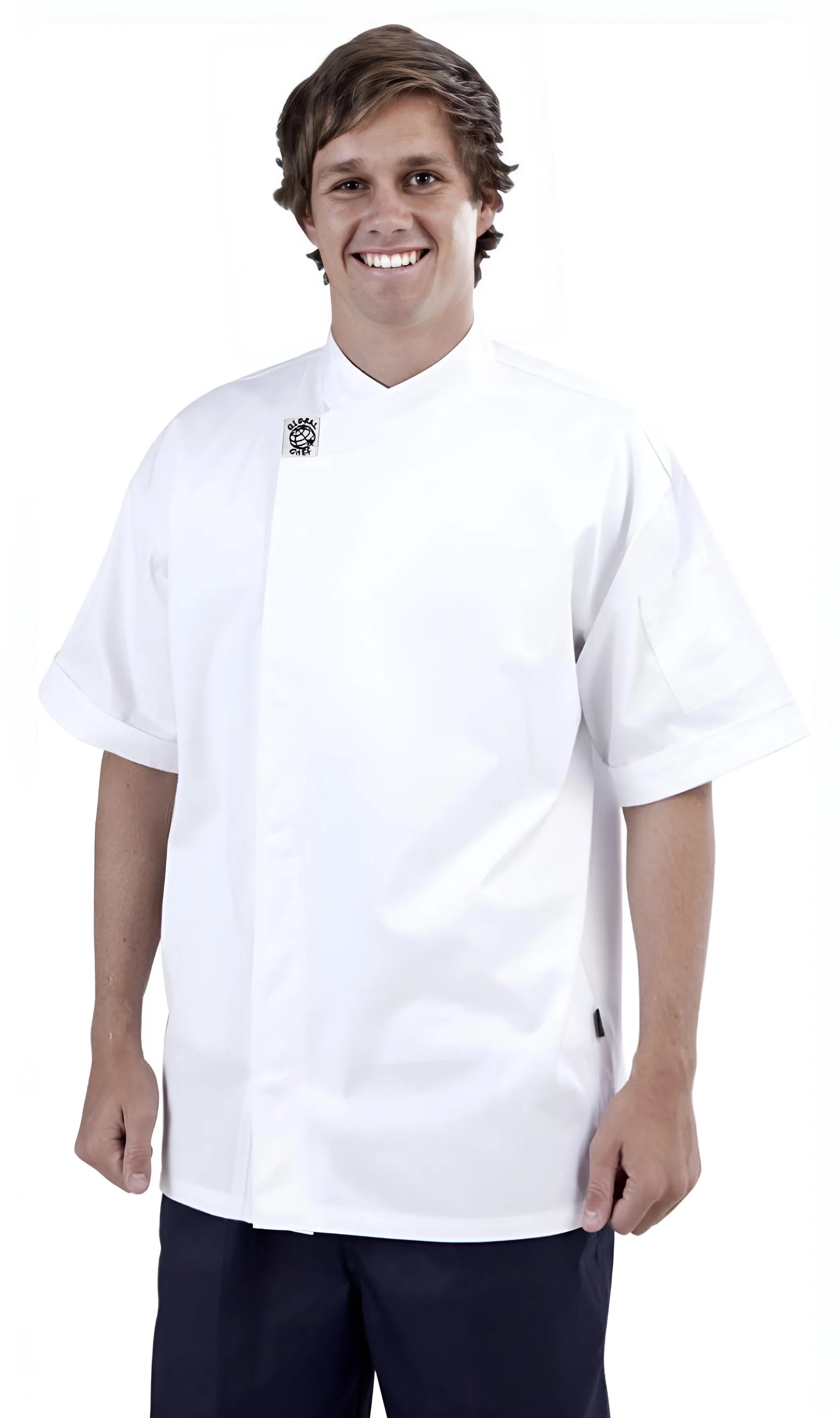 GC-Modern White Short Sleeve Chef Jacket