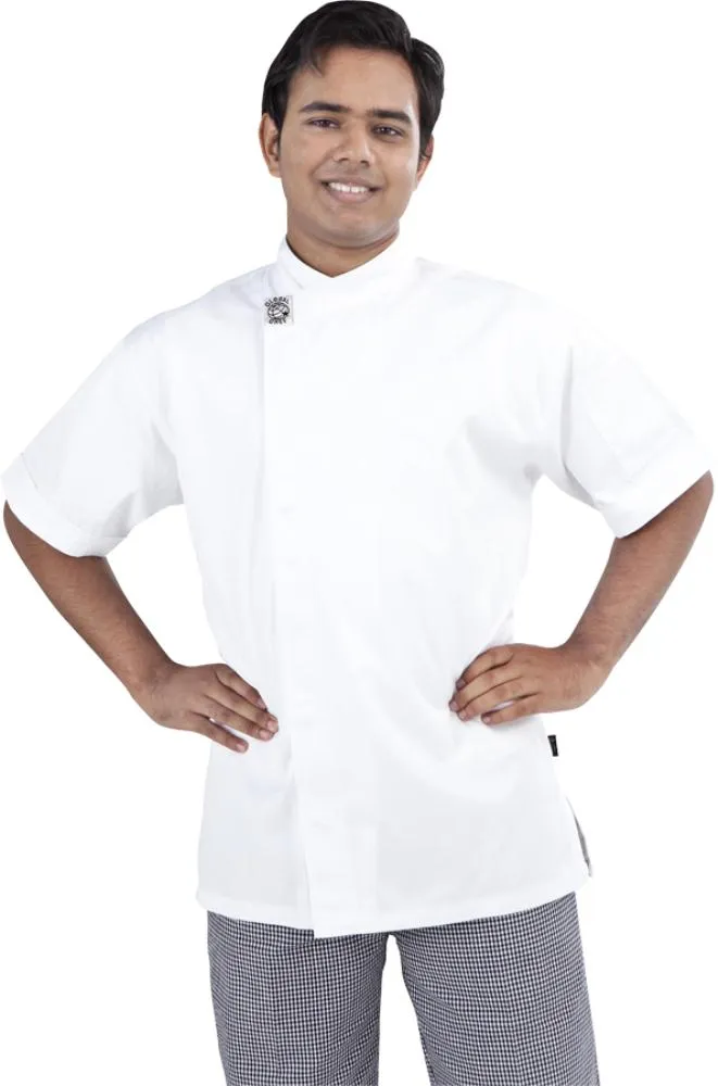 GC-Modern White Short Sleeve Chef Jacket
