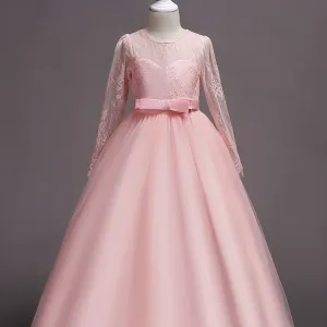 Girls Princess Mesh Formal Dress for Pageant, Wedding, and Evening Parties