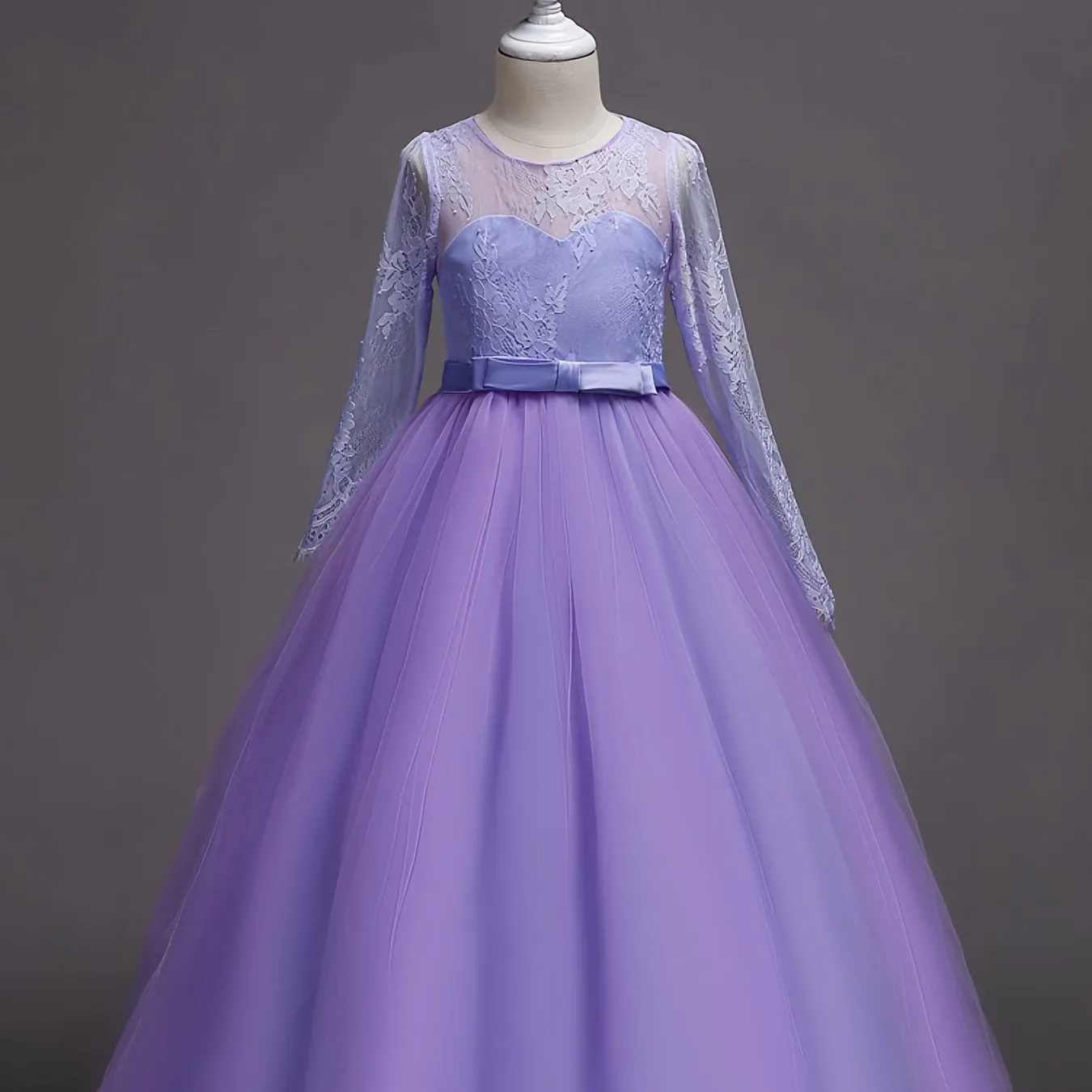 Girls Princess Mesh Formal Dress for Pageant, Wedding, and Evening Parties