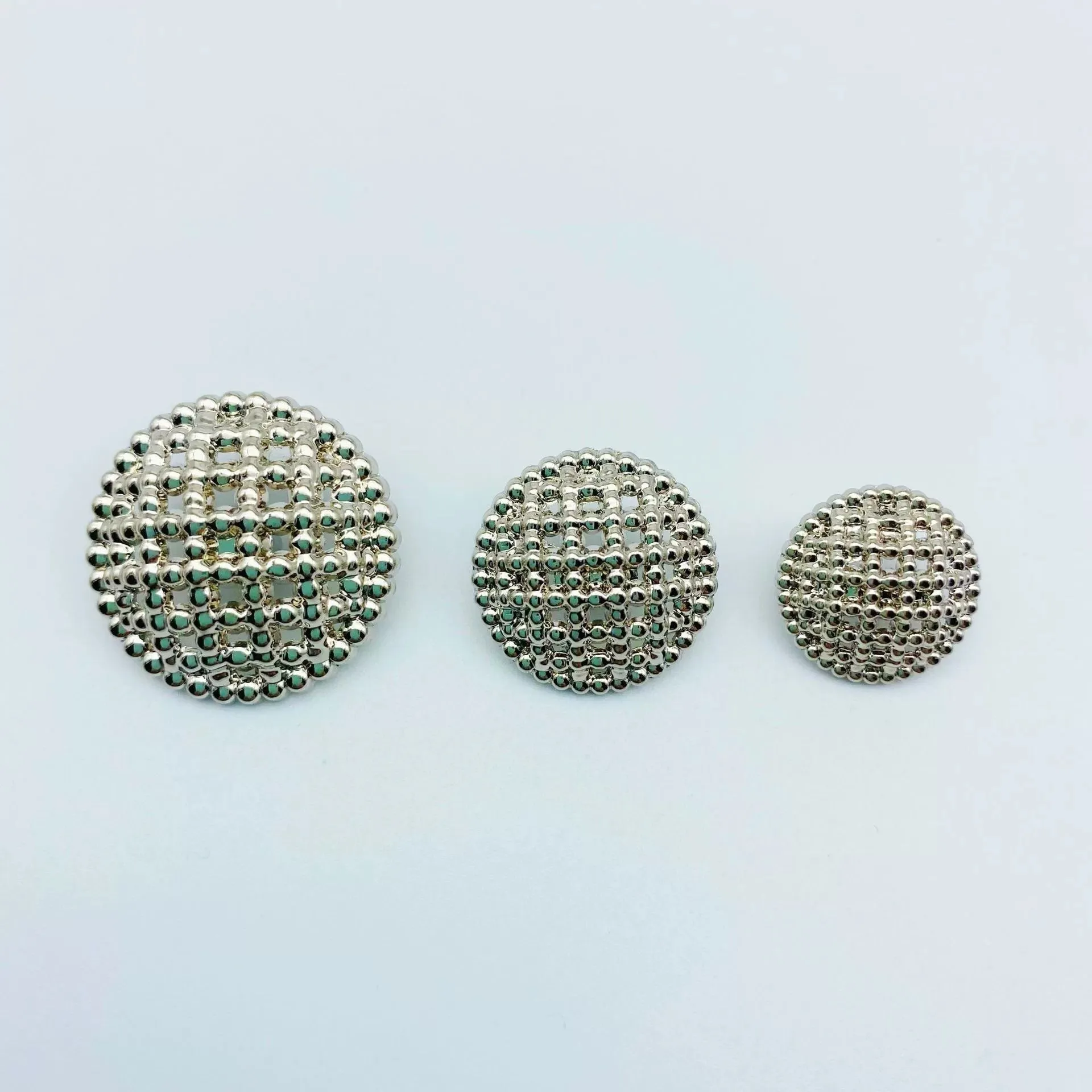 Gold & Silver Round Hollow Shank Metal Buttons for Coats 48 Pack