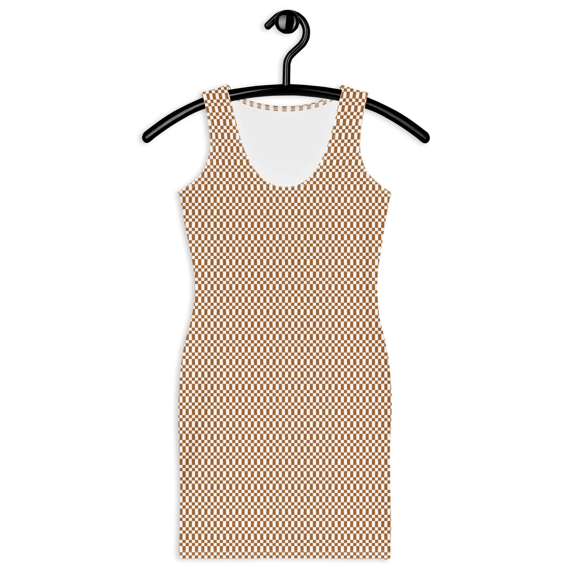 Gold Micro Checker Dress