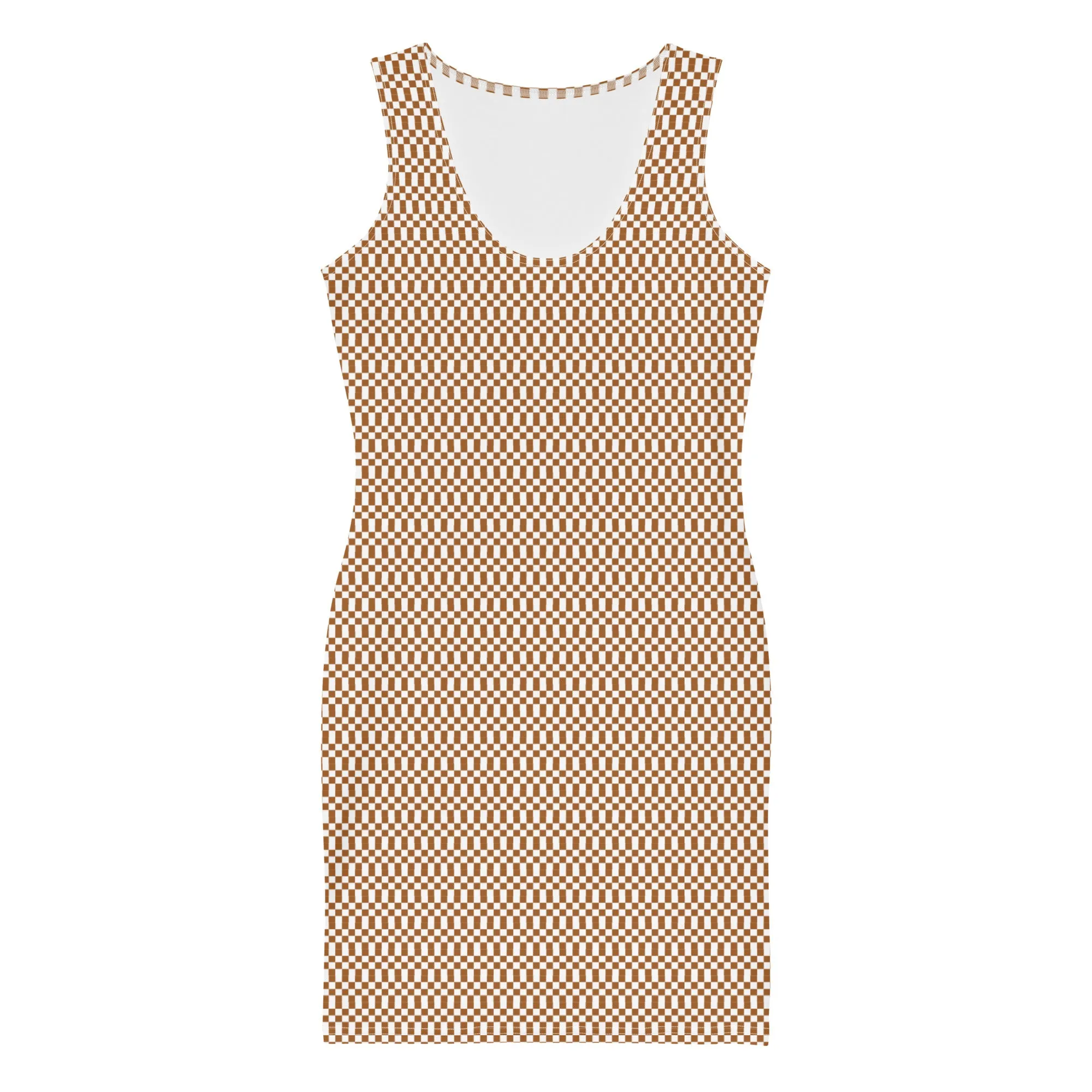Gold Micro Checker Dress