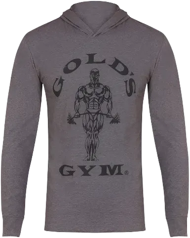 Gold's Gym Long Sleeve Hooded Top Grey Marl