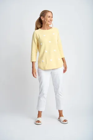 Goondiwindi Cotton Hearts Jumper in Lemon/White 8217