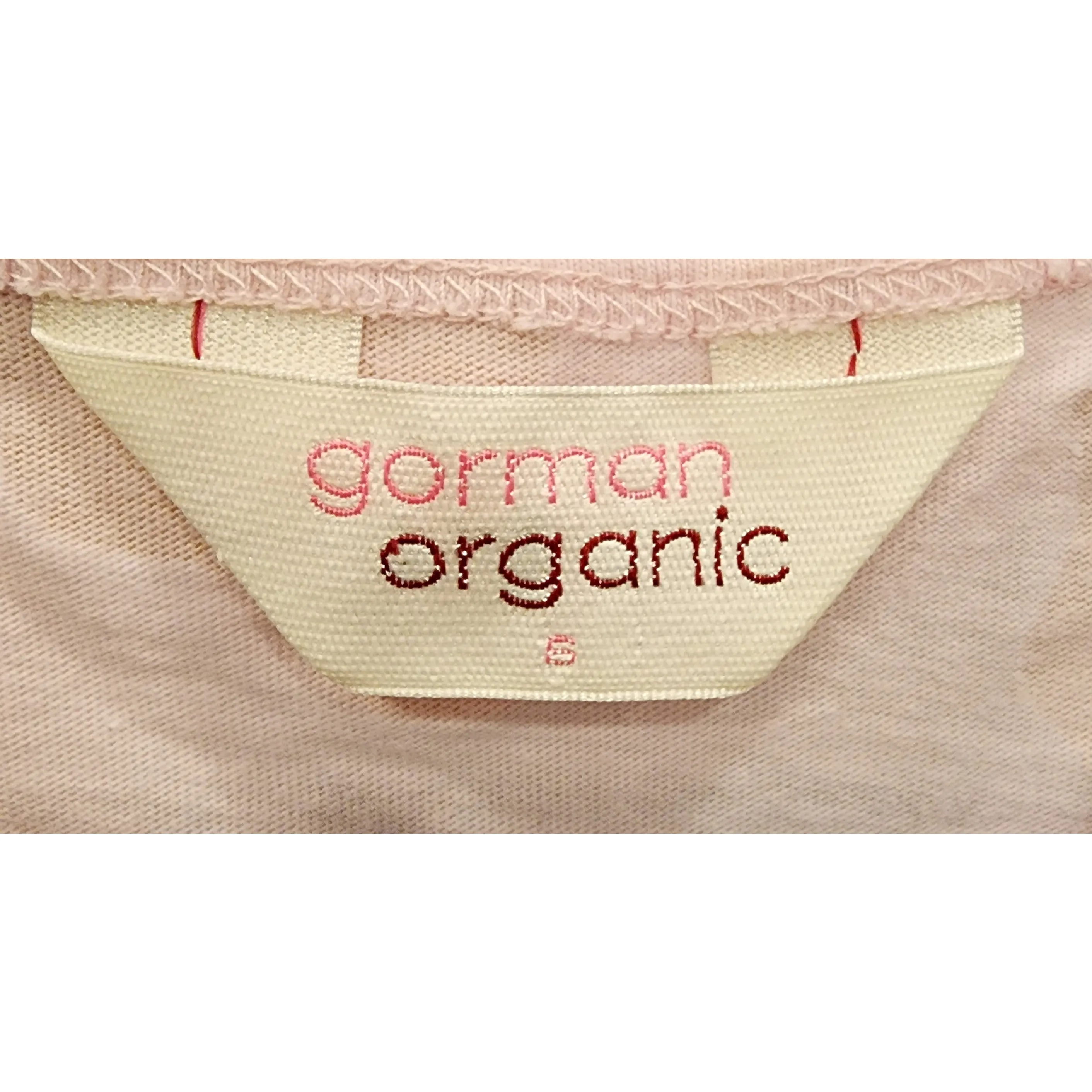 Gorman preloved pink tee shirt with gold symbol print size 6