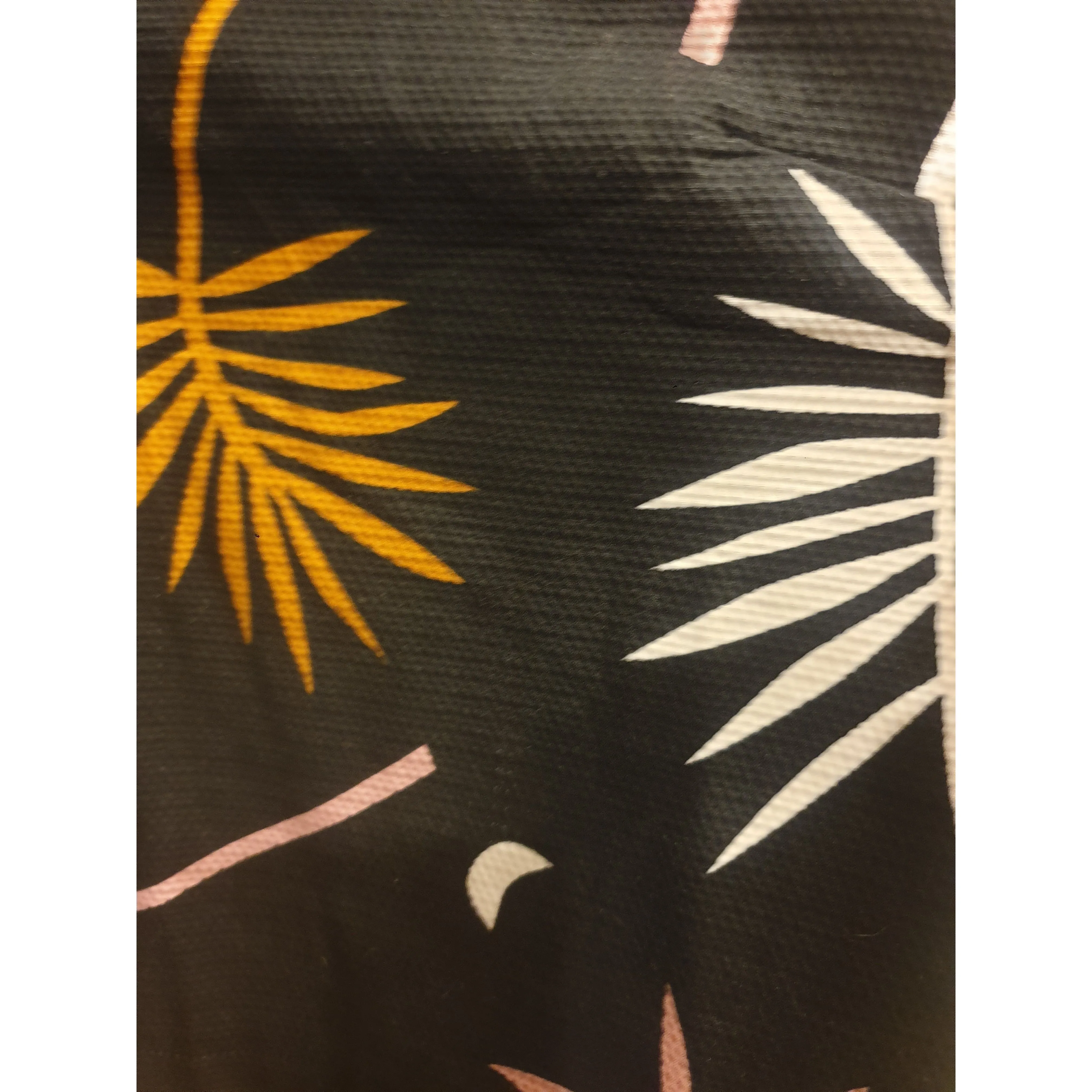 Gorman x Muirela Ruiz cropped black sleeveless top with fern print size 6