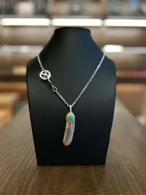Goros Gold Top Gold Rope Turquoise Feather and Silver Wheel Setup