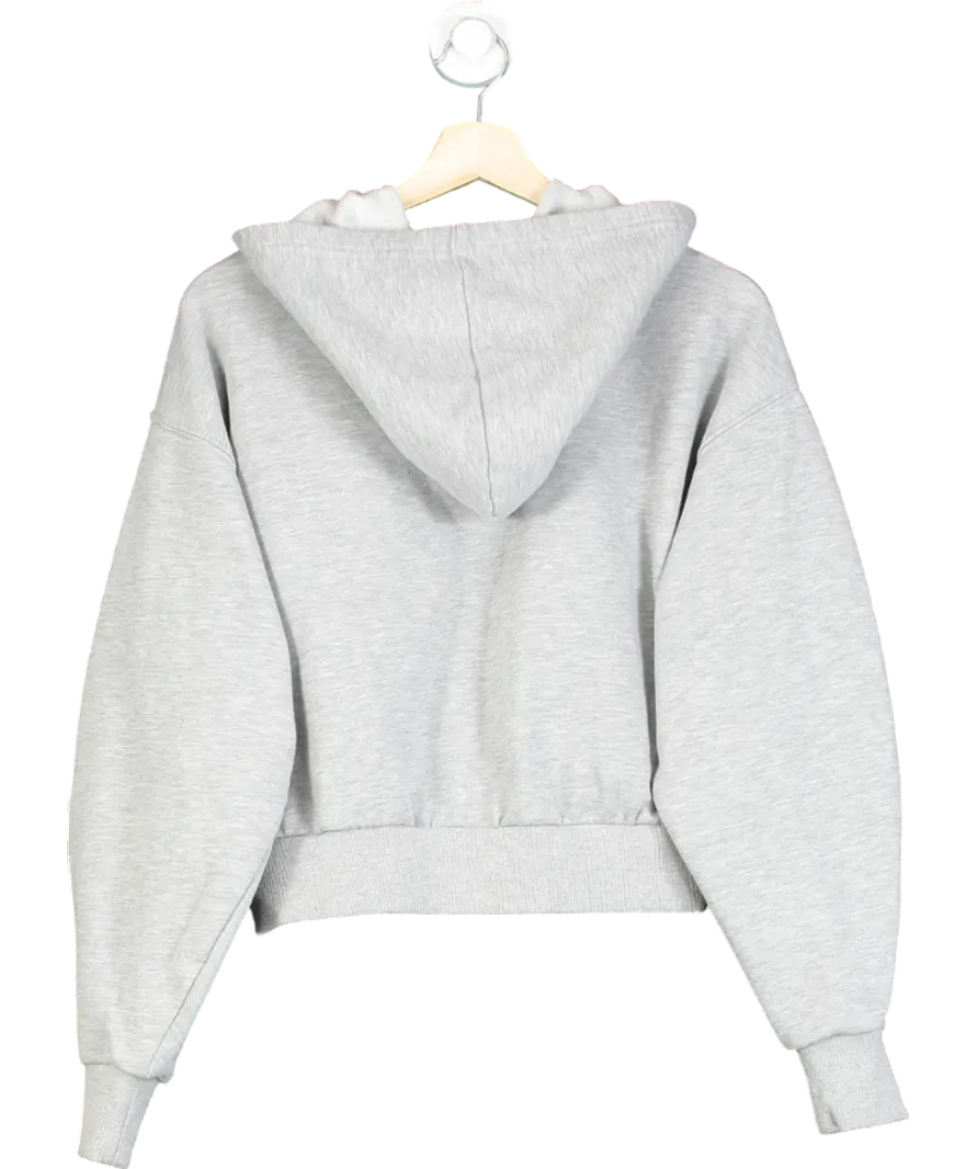 H&M Grey Cropped Zip Through Hoodie UK S