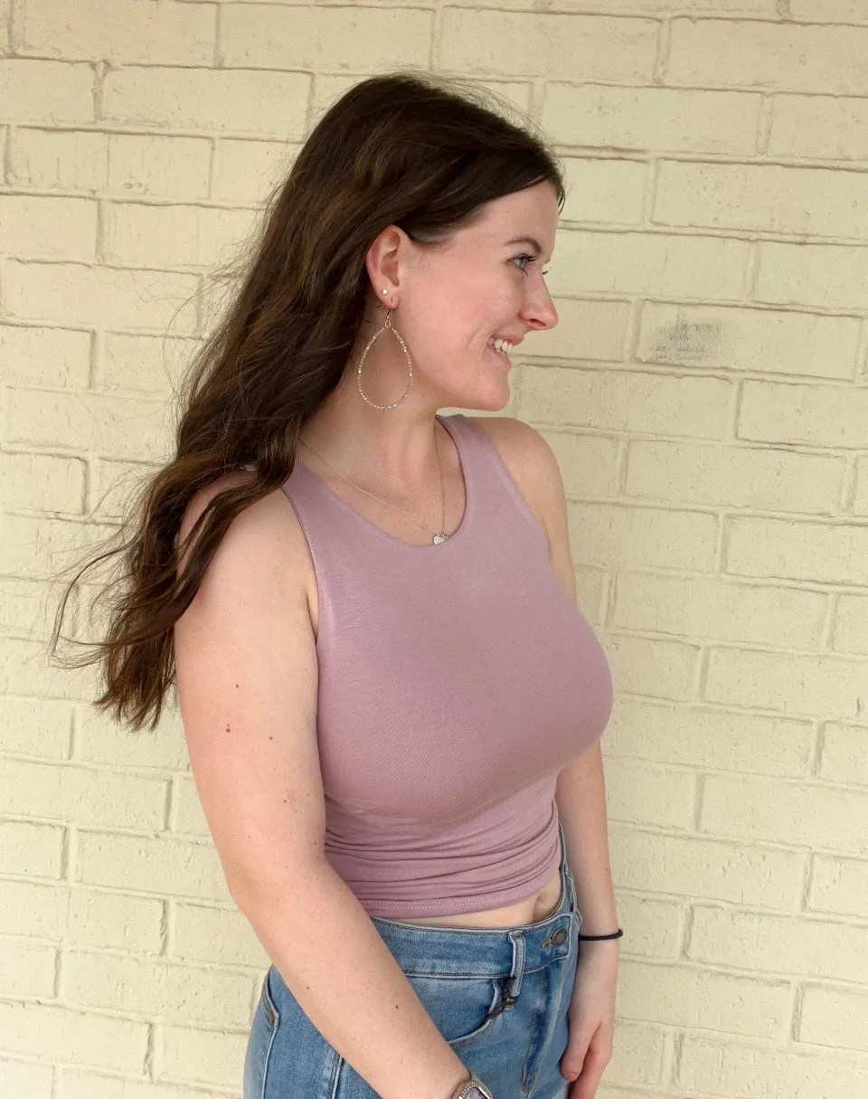 High Round Neck Long Basic Knit Top