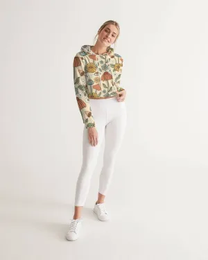 Hippie Mushroom Love Women's Cropped Hoodie