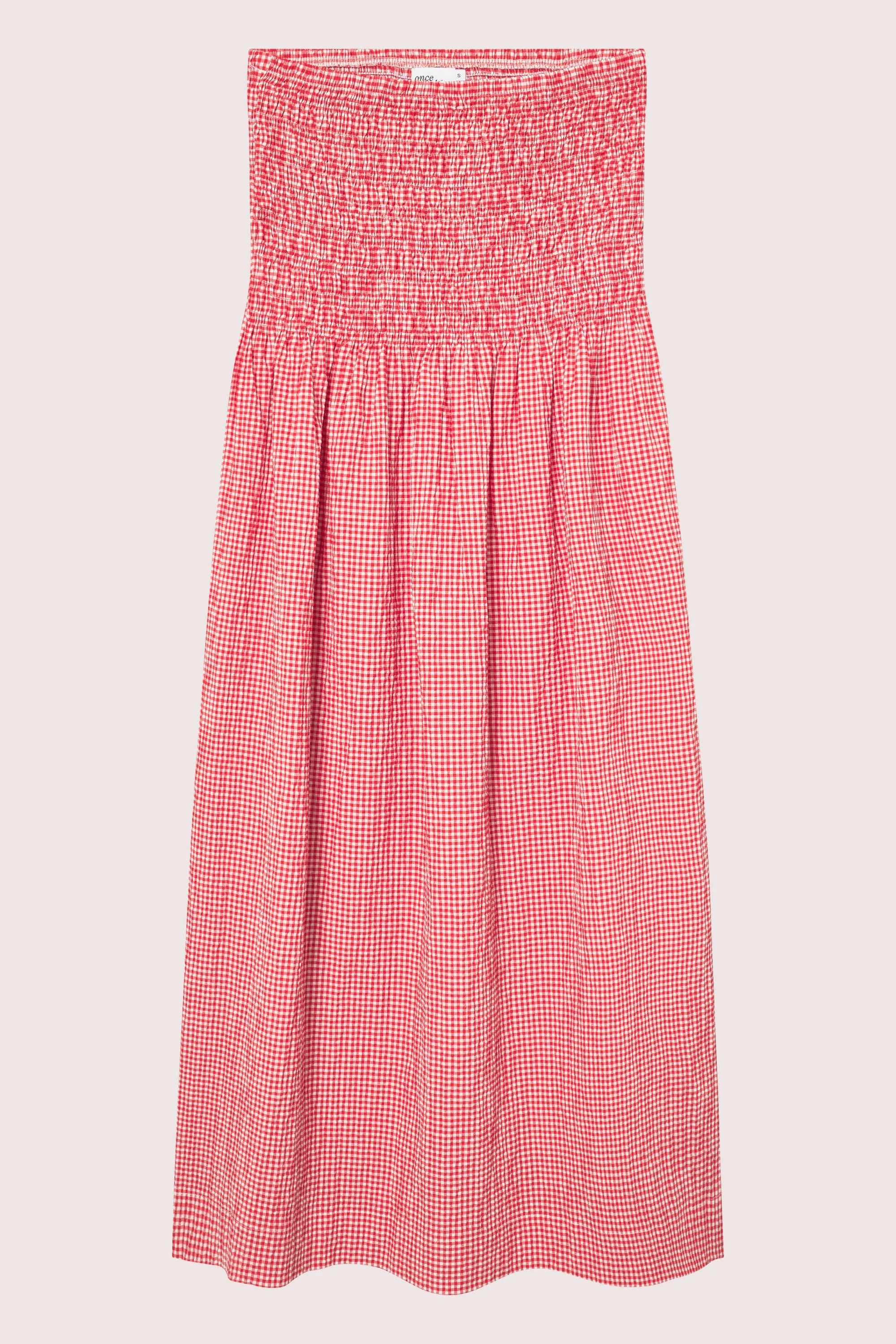 Indiana Long Smock Skirt - Poppy Red Checked