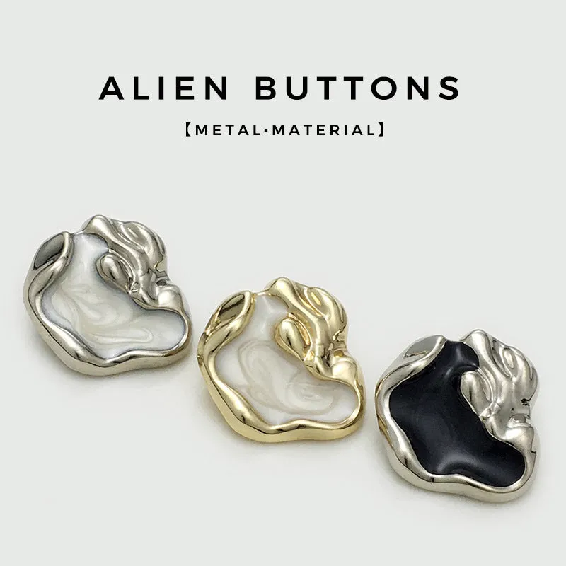 Irregular Metal Buttons Gold Silver Black Point Oil Finish 20pcs