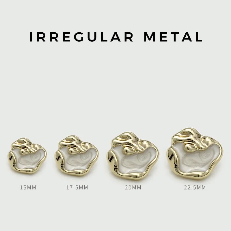 Irregular Metal Buttons Gold Silver Black Point Oil Finish 20pcs