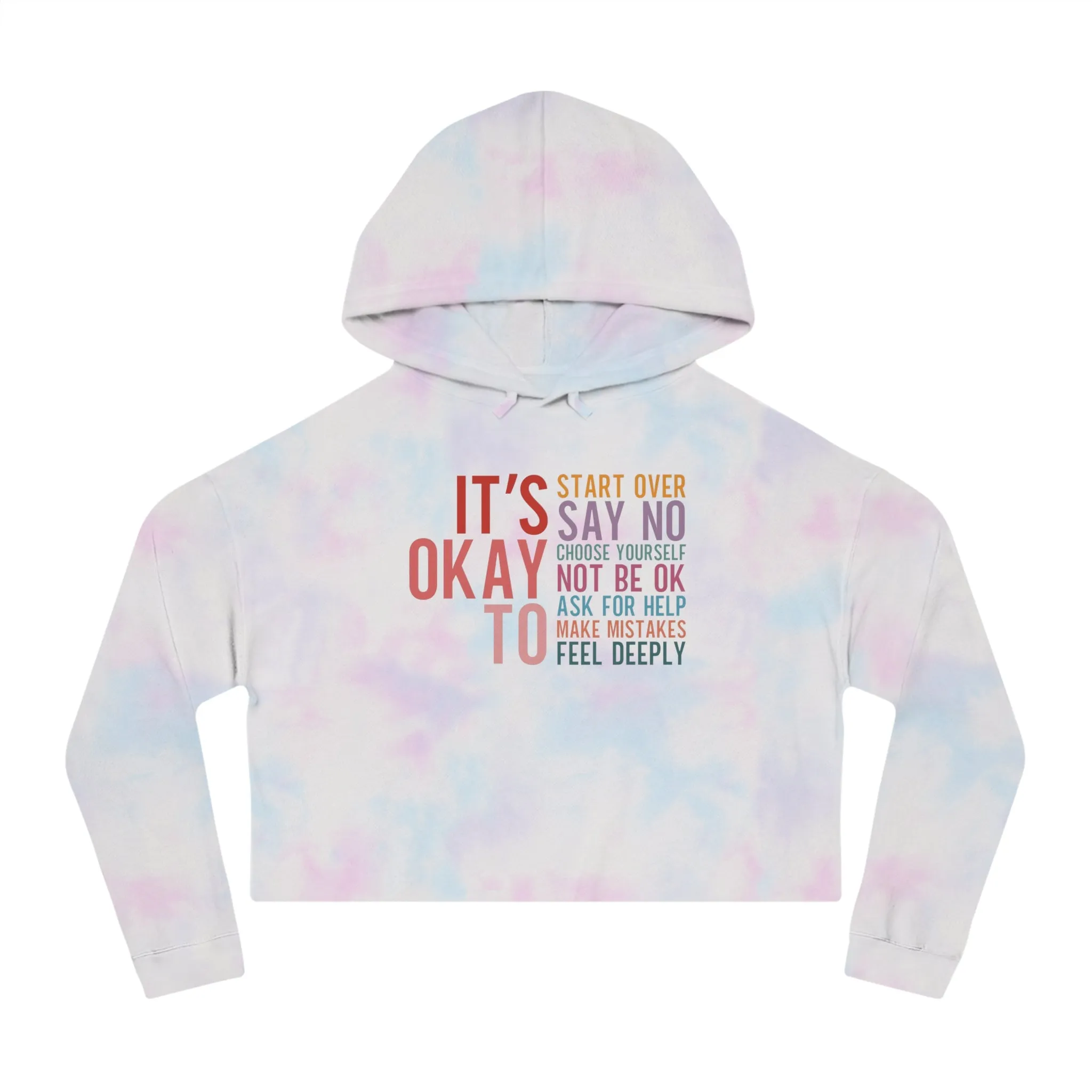 It's Okay To Cropped Hoodie